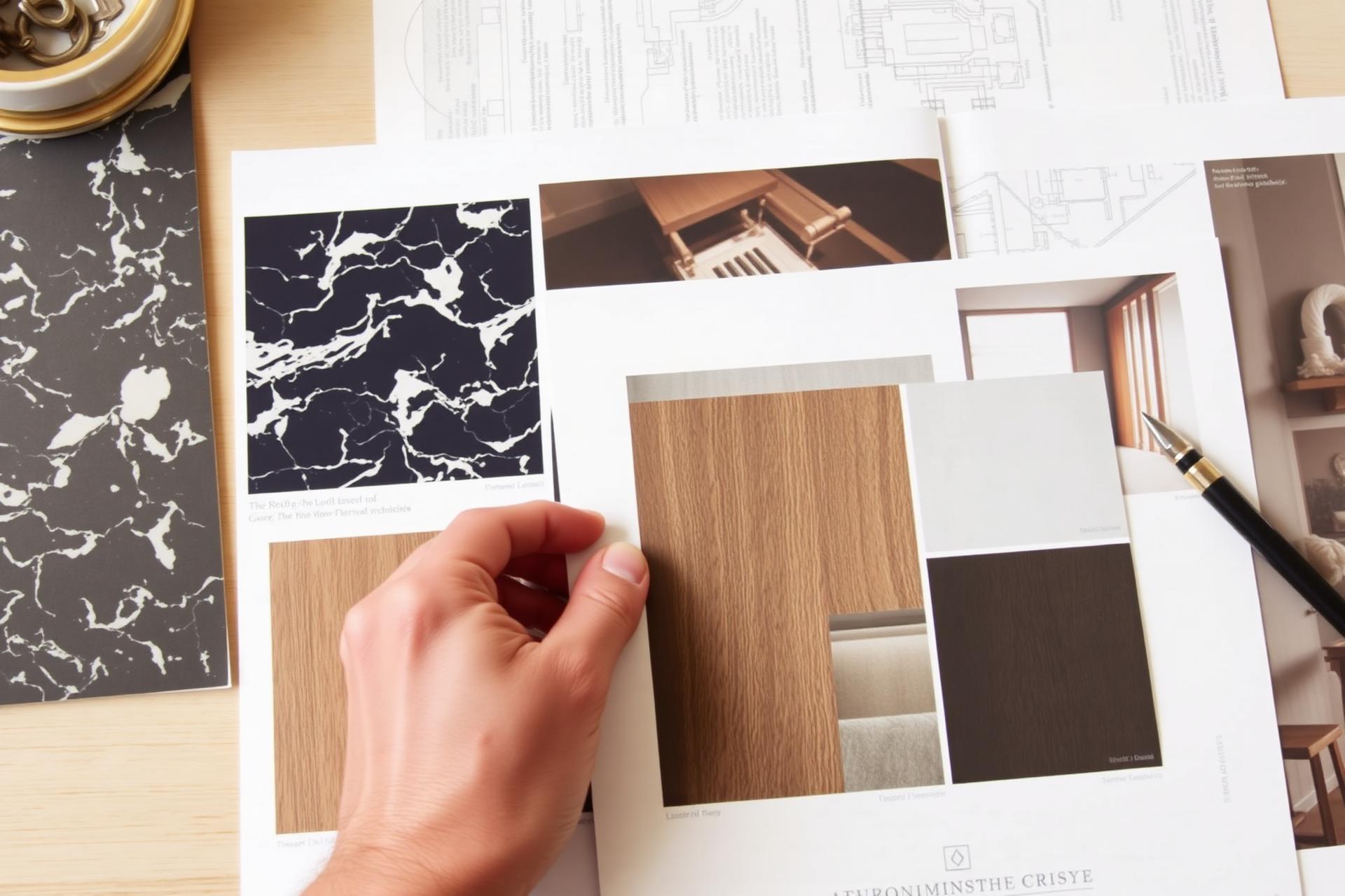 D2K design process — material samples and architectural drawings
